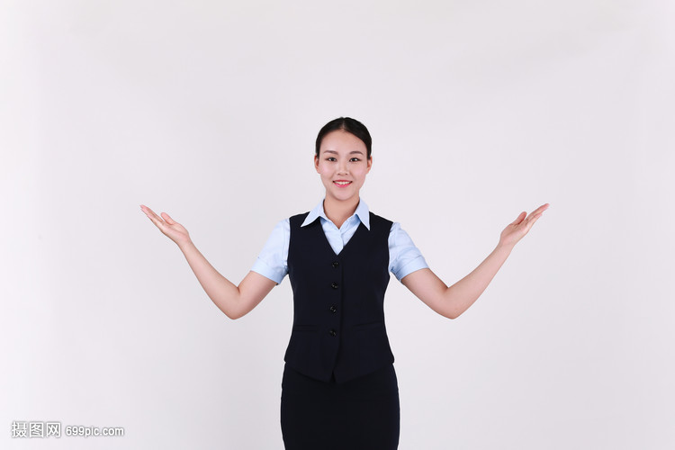 商务职业女性介绍欢迎展示动作